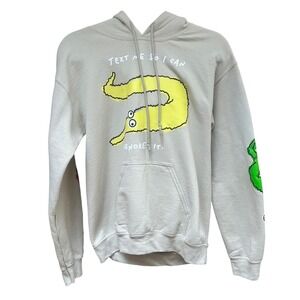 Hot Topic Worm on a String Hoodie Tan Text Me‎ So I Can Ignore It Meme Small